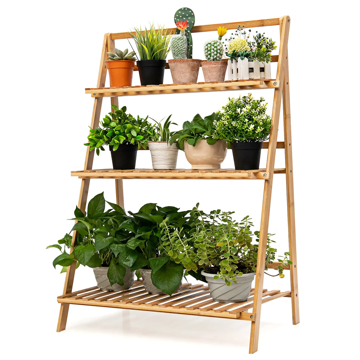 3 Tier Bamboo Flower Pot Shelf Stand M8406