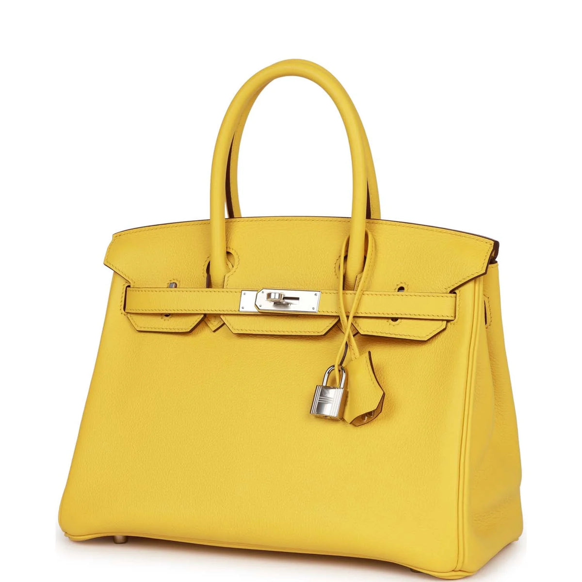 Birkin 30 Jaune de Naples Taurillon Novillo Palladium Hardware V99493