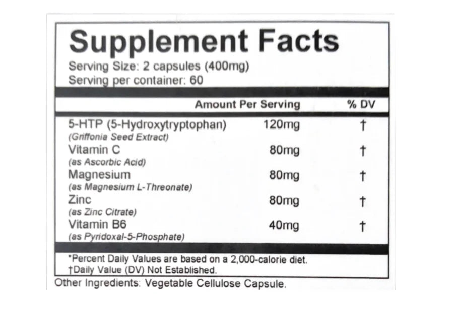120 Capsules Magnesium L-Threonate 5-HTP N61429
