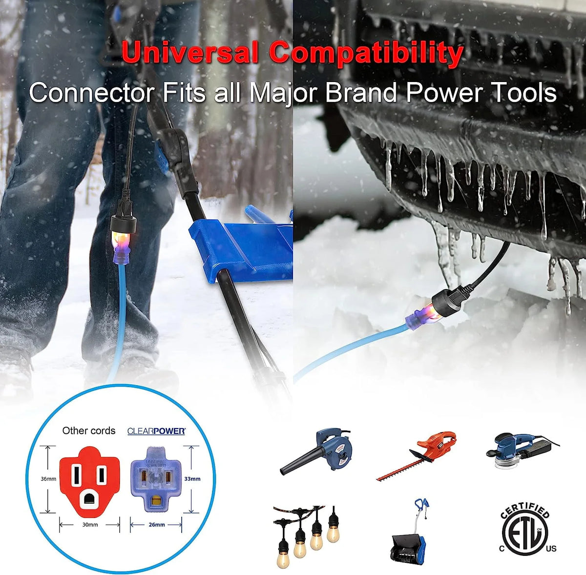 100 ft Extreme Cold Weather Outdoor Extension Cord W612698