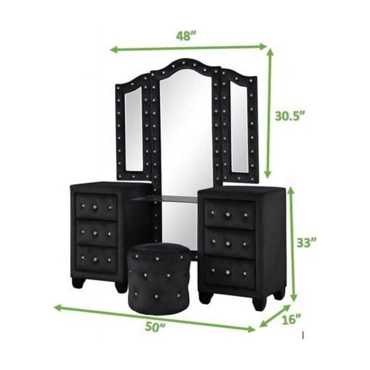 Black 5 Pc Wood Bedroom Set E68036