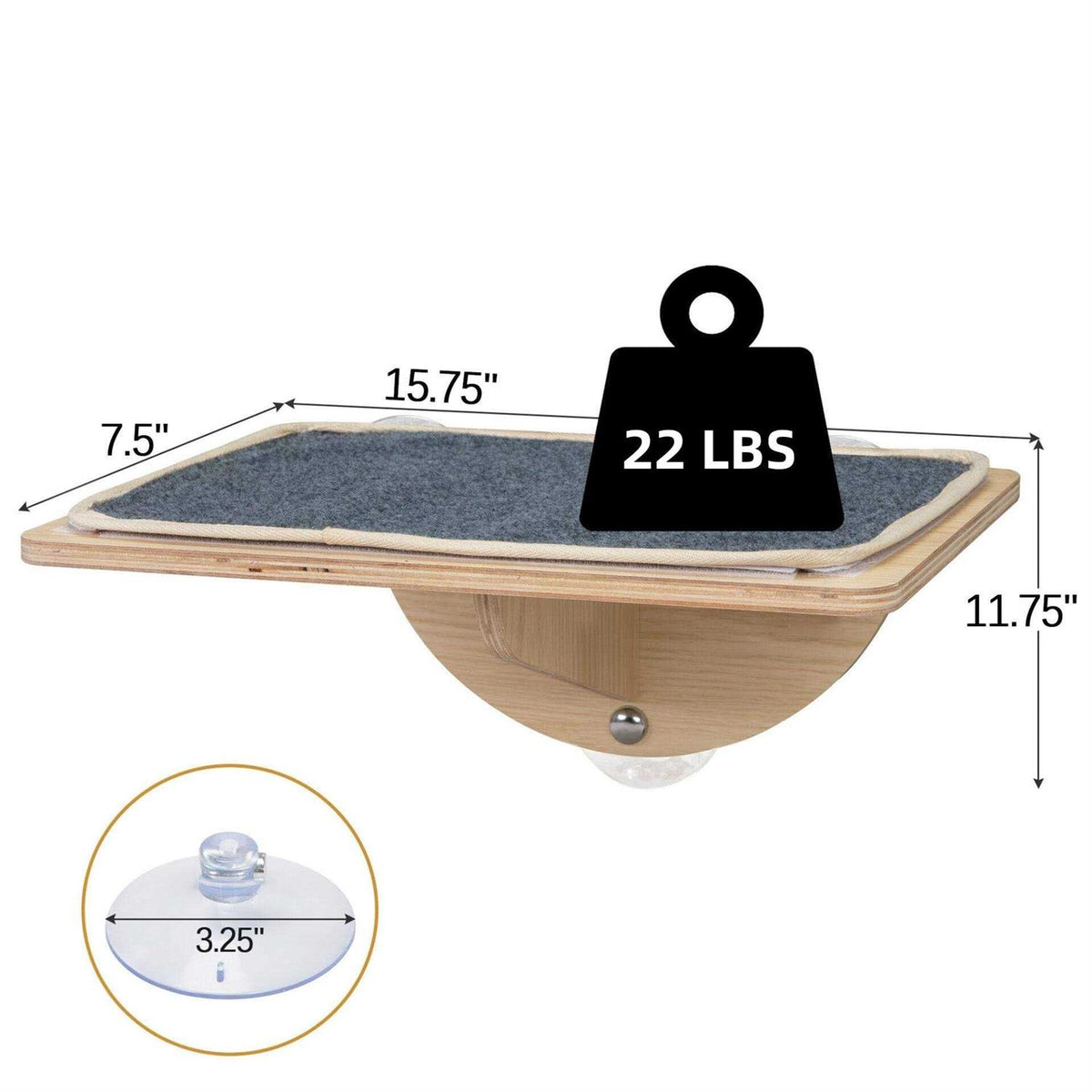 Cat Window Perch with Suction Cups Z3580