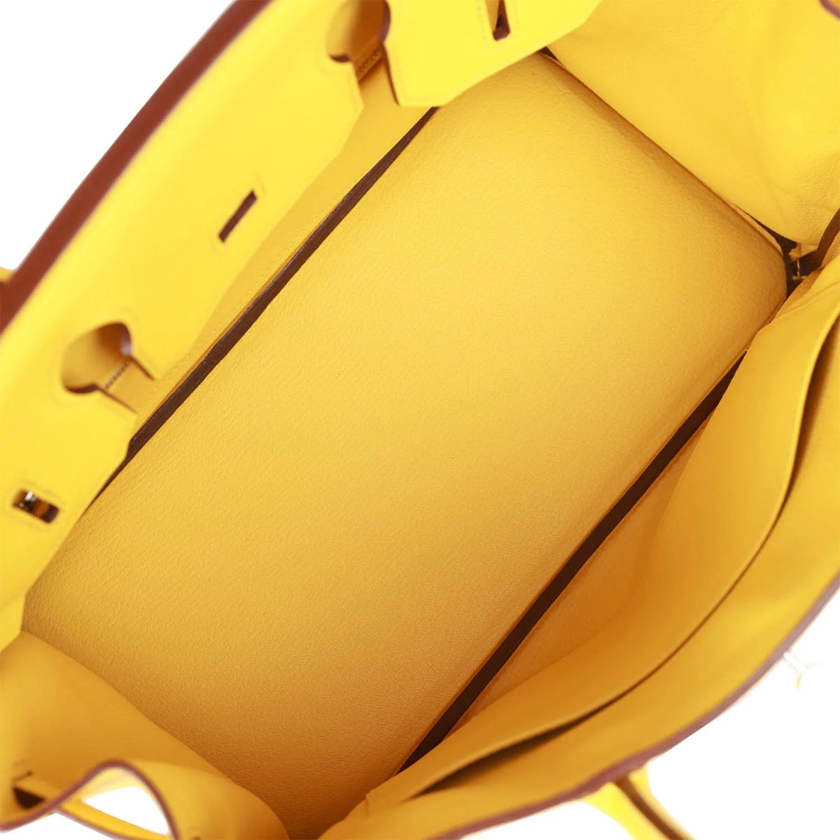 Birkin 30 Jaune de Naples Taurillon Novillo Palladium Hardware V99493