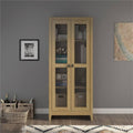 Storage Cabinet with Mesh Doors in Golden Oak N93420