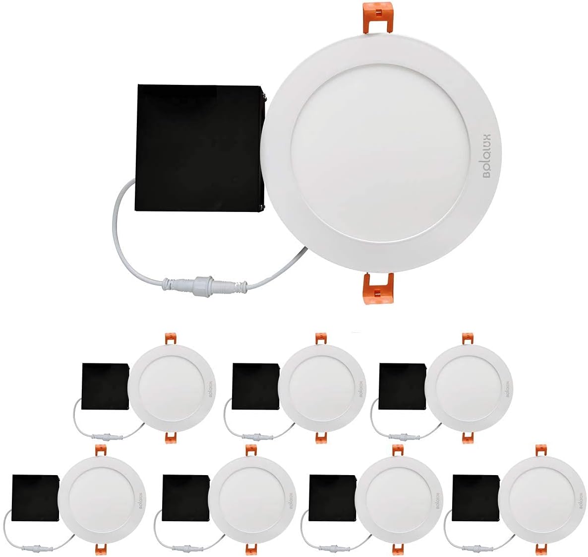 8-Pack 6 Inch Recessed LED 15W Slim Downlight with Junction Box Dimmable 5000K O565