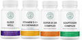 Vitamin D3+K2 Chewables, Super B-100 Complex, Sleep Well & Adaptogen Complex A34722