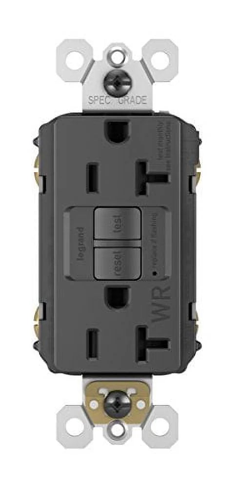 20 Amp Tamper Resistant GFCI Outlet, Black P785690