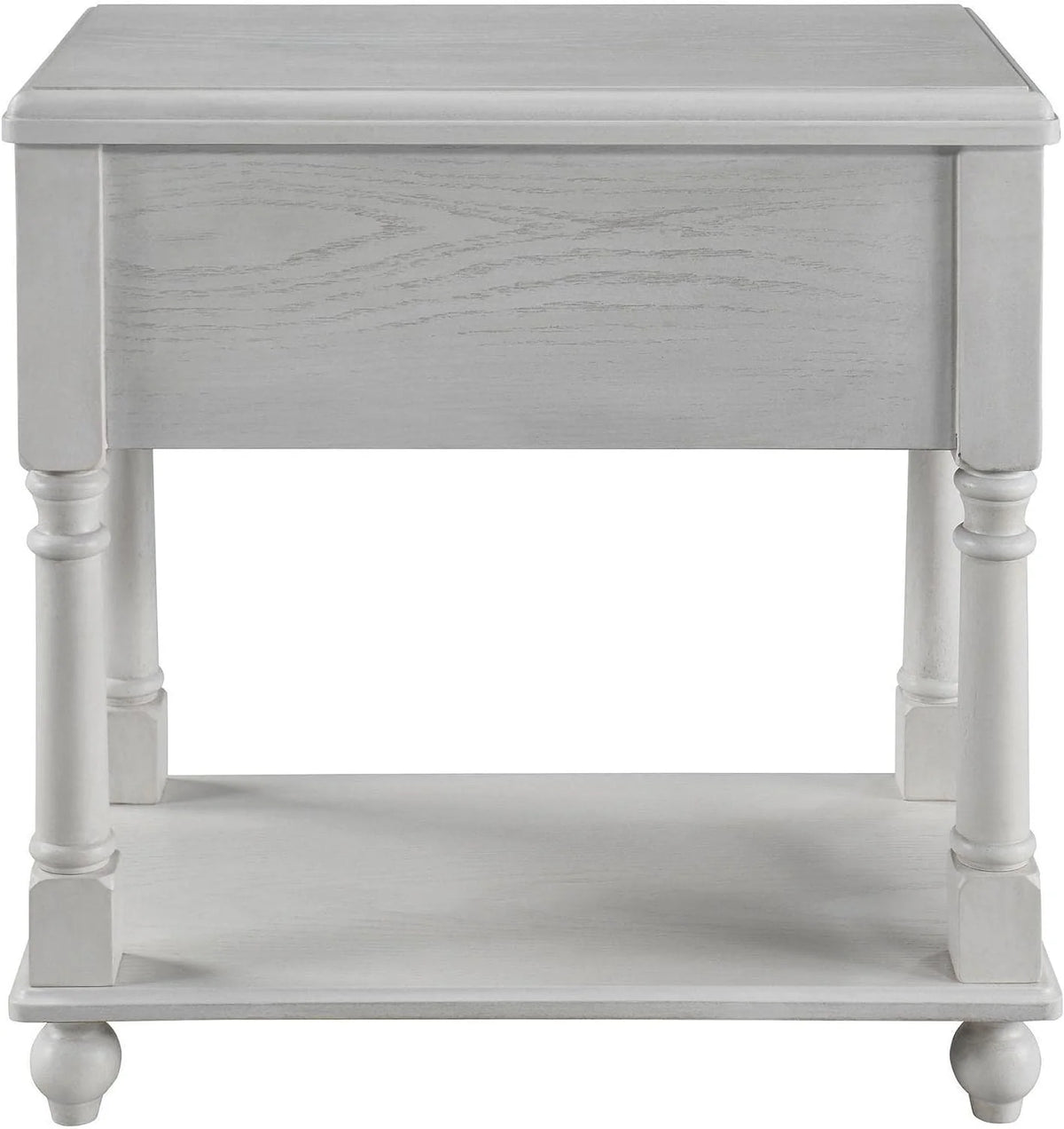 Narrow 2 Tier Solid Wood End Table with Drawer M788748