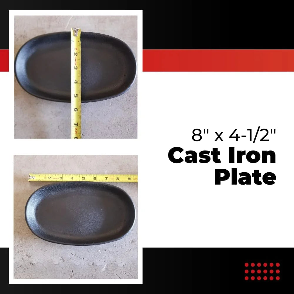 Cast Iron Steak Plate with Wooden Holder D285