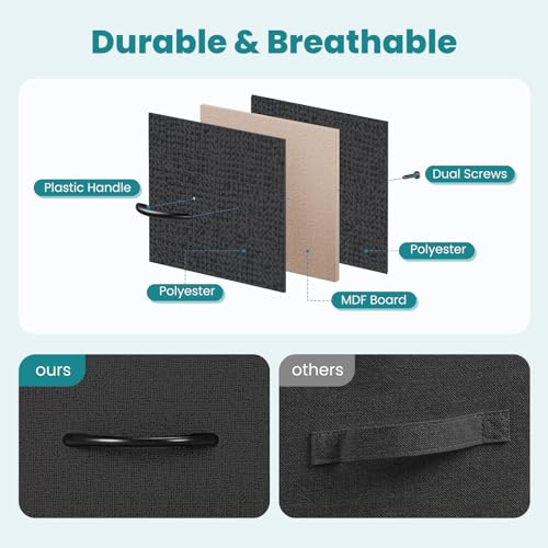 Black 8 Fabric Drawer Dresser with Wooden Top X380432
