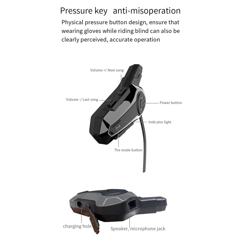 Motorcycle Helmet BT Headset Waterproof Communication System C436