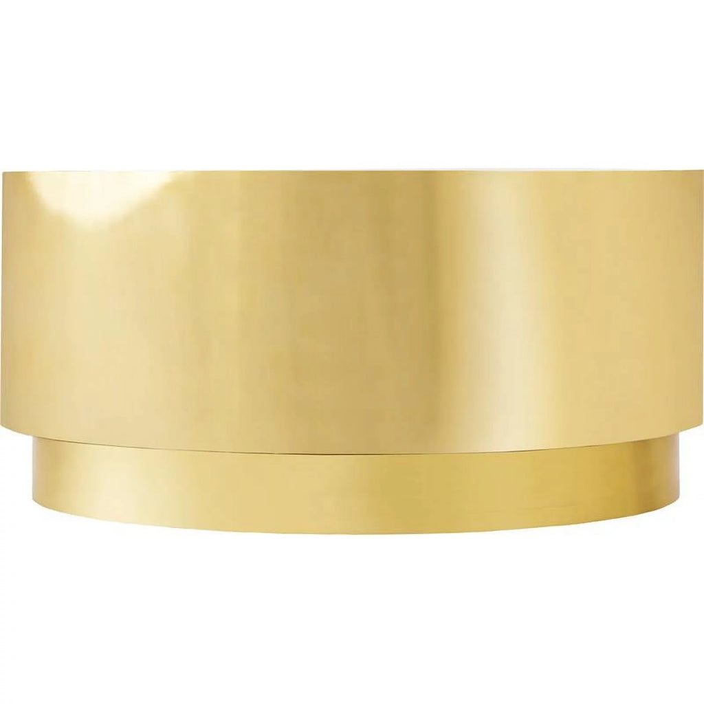 Gold Stainless Steel Drum Coffee Table V9085