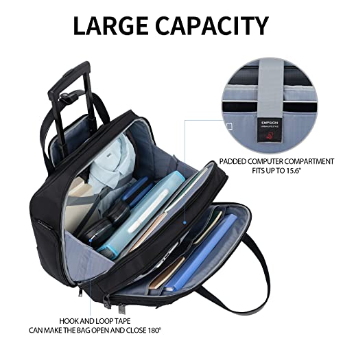 Black Rolling Laptop Bag with Wheels Z221