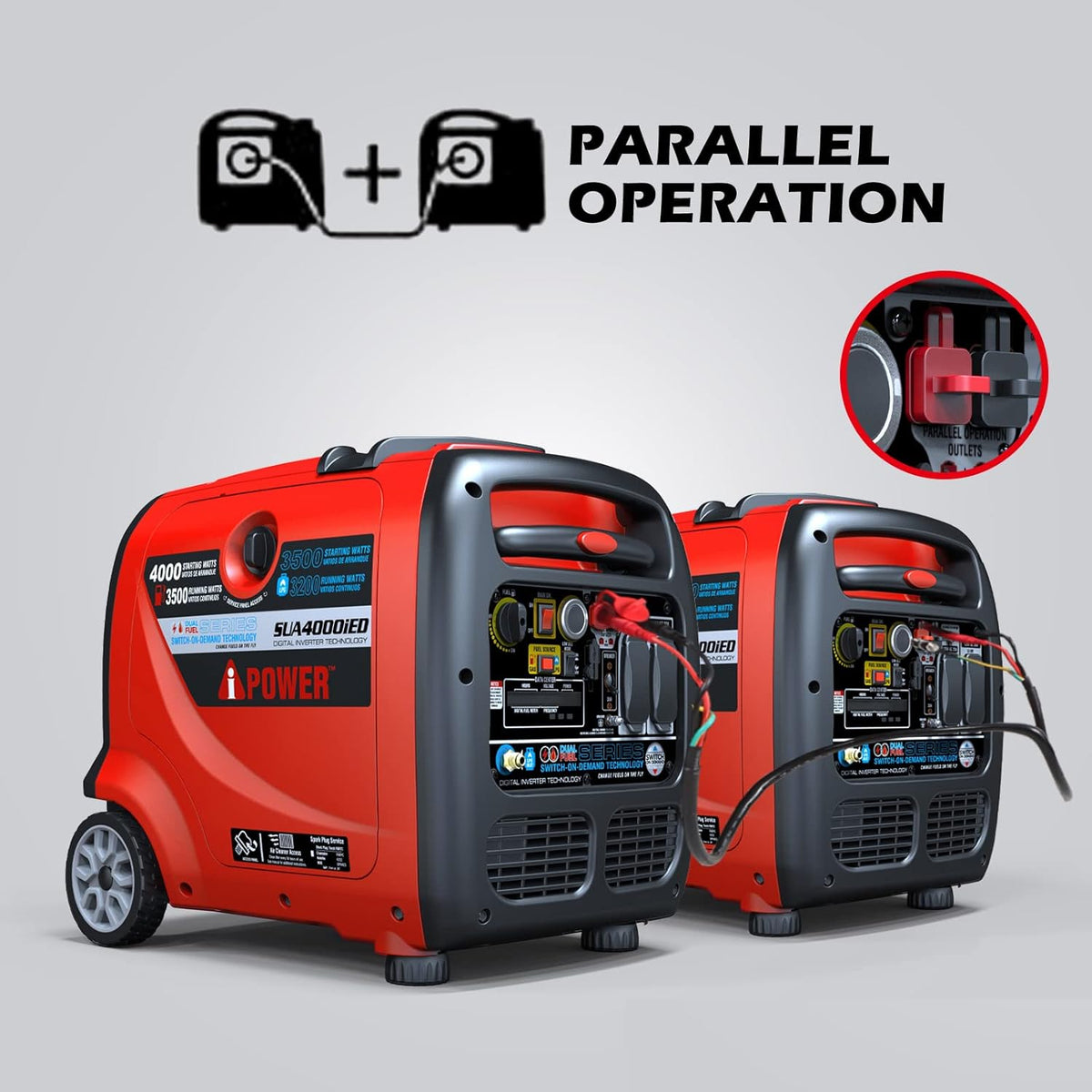 4000 Watt Portable Inverter Generator Gas & Propane Powered C526117