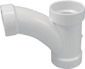 4 x 4 x 2 in PVC White SCH 40 Reducing Combination Tee Pipe Wye I27444