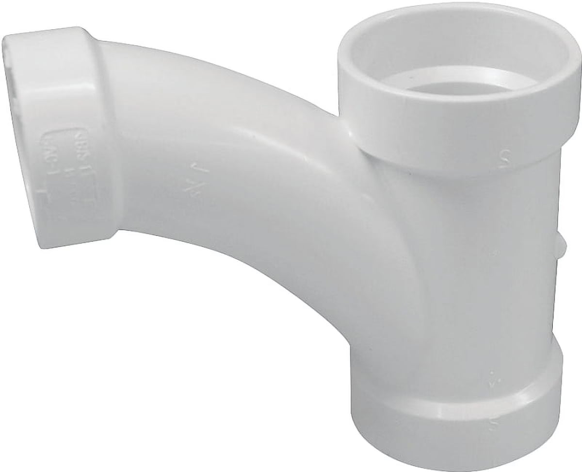4 x 4 x 2 in PVC White SCH 40 Reducing Combination Tee Pipe Wye I27444