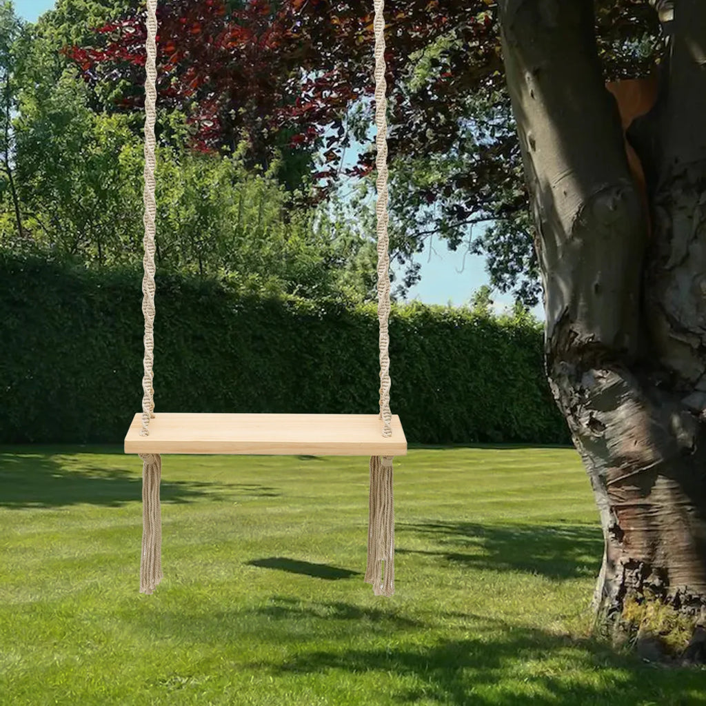 Pine Wood Swing with Metal Ring S8822