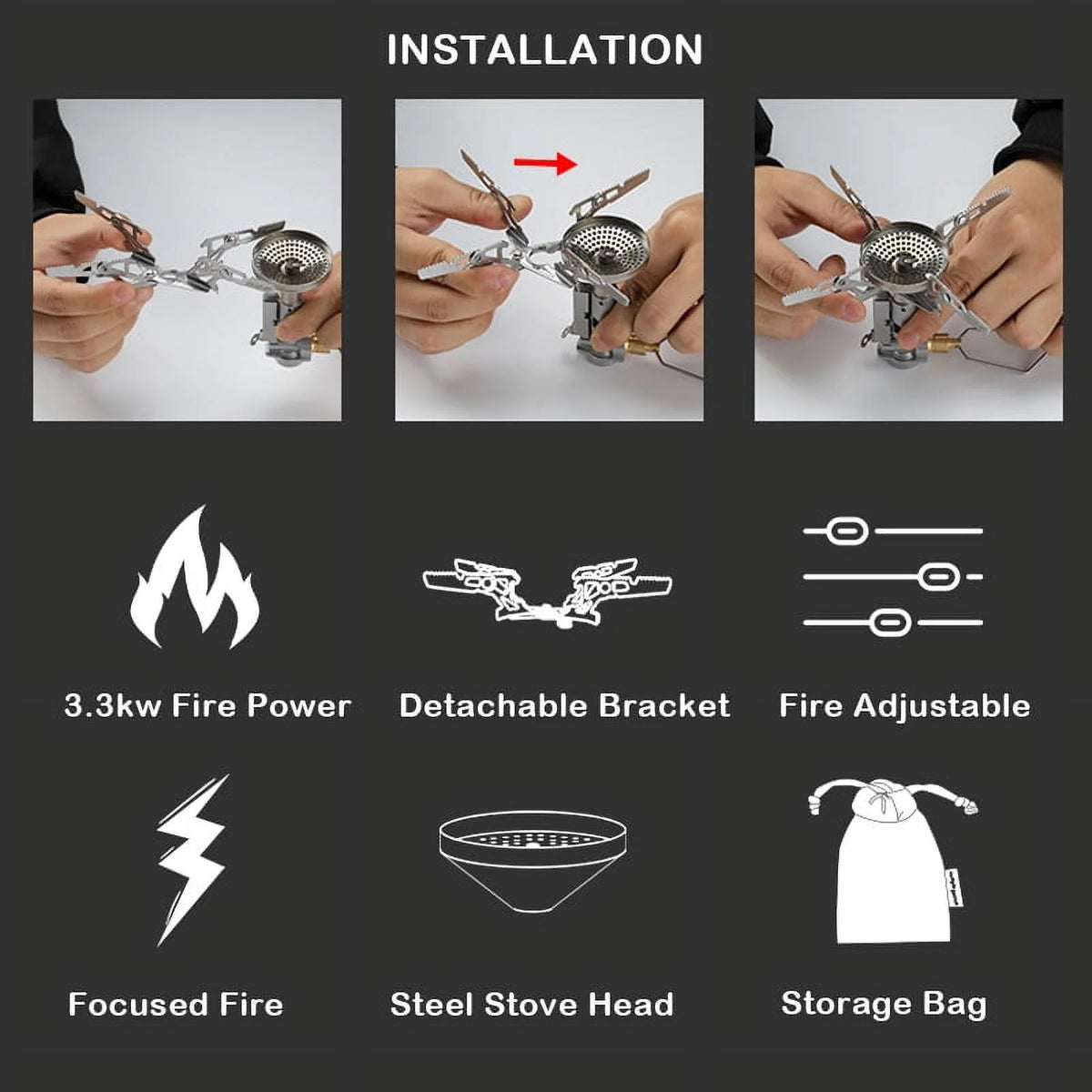 Camping Stove 3300W Backpacking Stove I508691