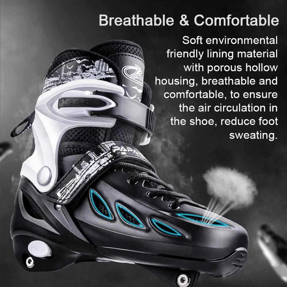 Adjustable Inline Roller Skates with Full Light Wheel I2404