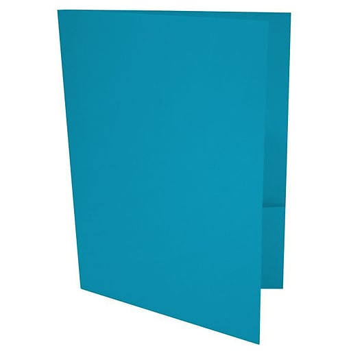 Pool Blue Presentation Pocket Folders, 250/PK L45192