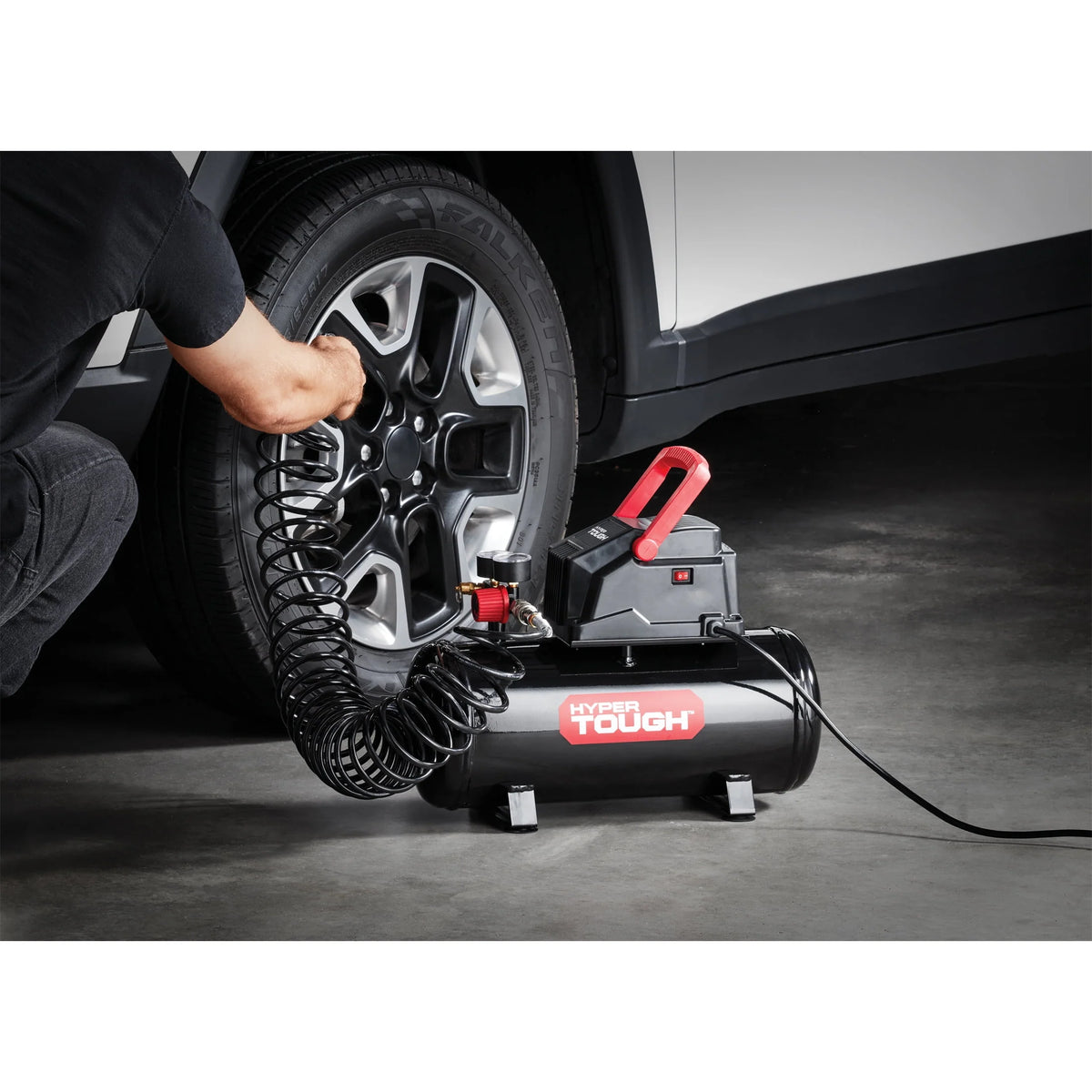 3 Gallon Oil-free Portable Air Compressor with Hose & Inflation Accessory Kit, 100 PSI P8167