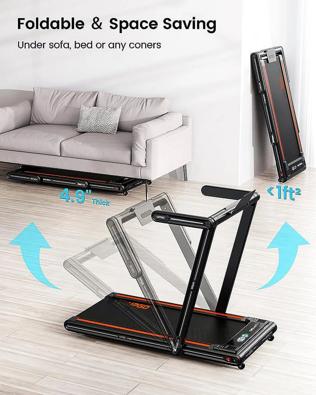 2.5HP Walking Pad Treadmill with Remote Control H92428