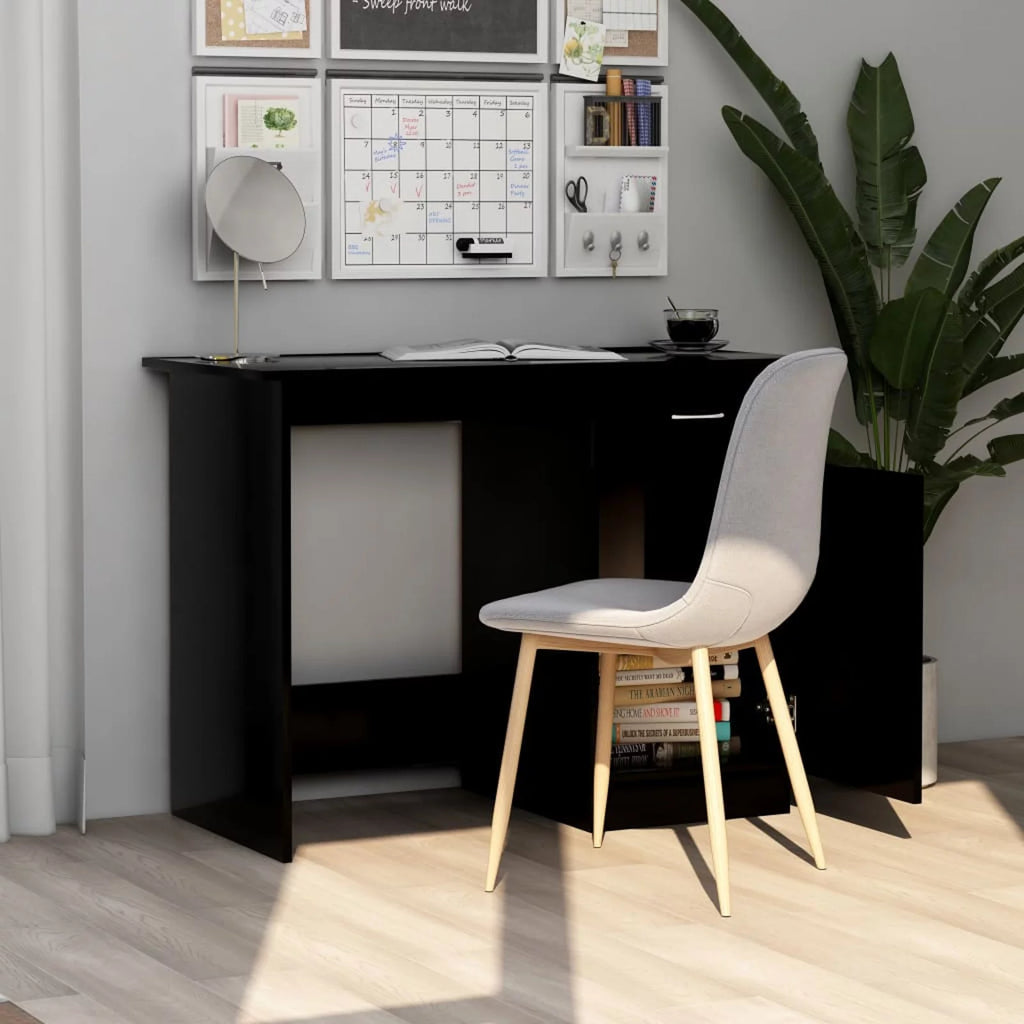 Black Computer Desk with Storage Drawer and Door Cabinet Q6581