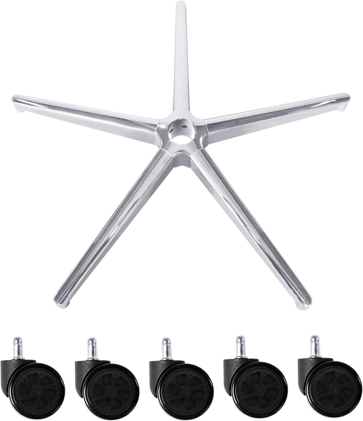 28 Inch Metal Chair Base Replacement with 5 Casters D11199