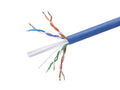 Cat6 Bulk Bare Copper Ethernet Cable UTP Solid Riser Rated 23AWG Blue 1000ft C8068
