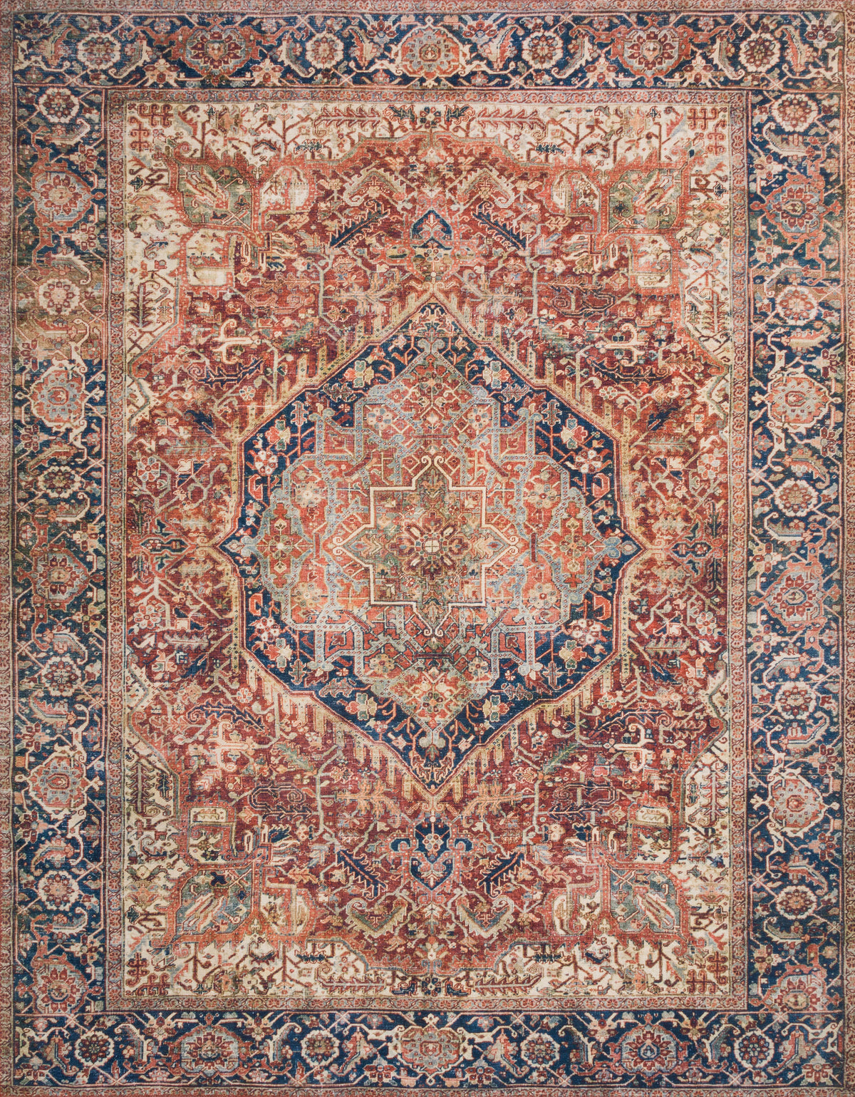 Red Navy 3'6 x 5'6 Rug W8320