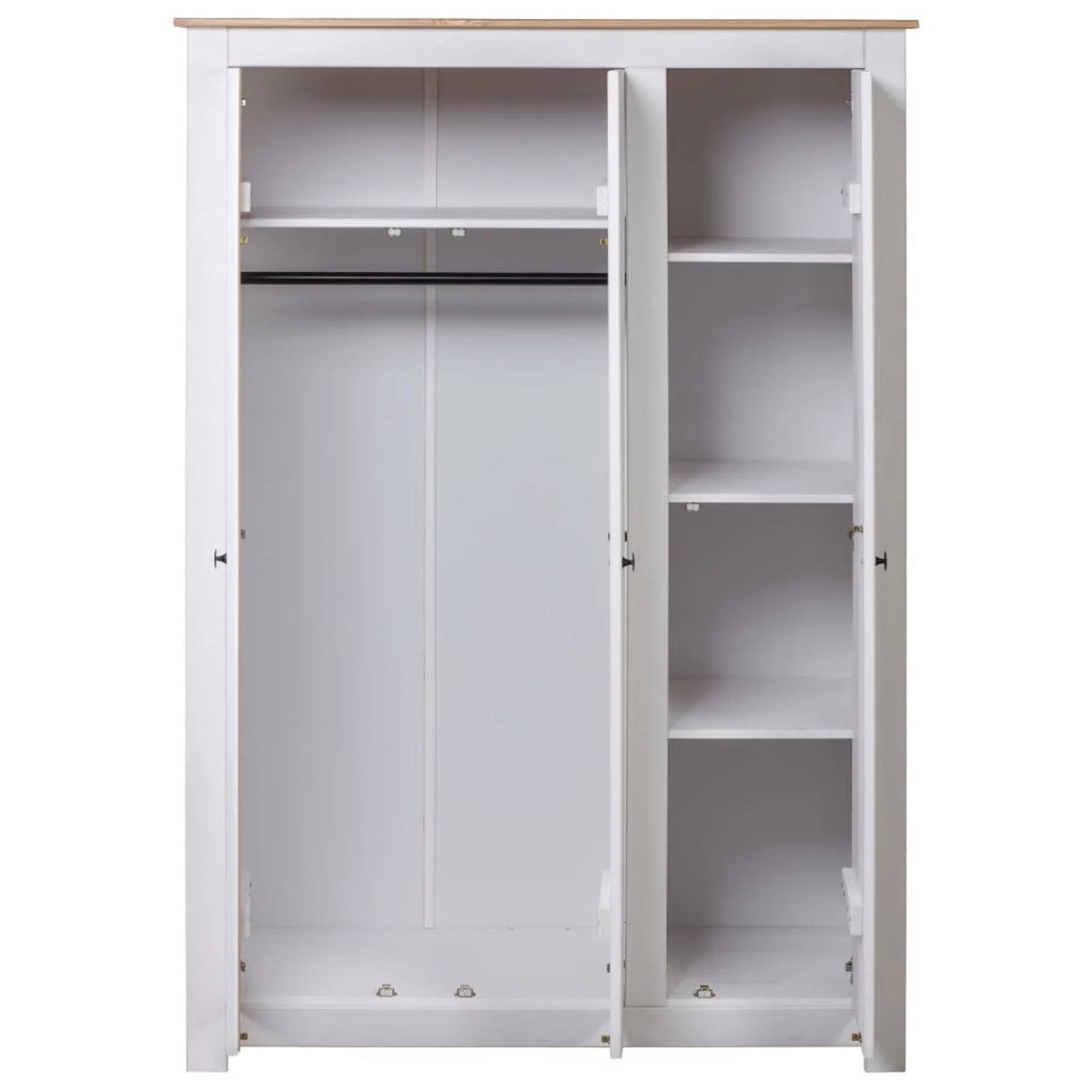 White 3-Door Pine Wardrobe R77563
