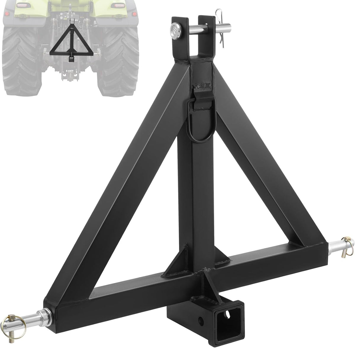 3 Point 2" Receiver Trailer Hitch Category 1 Tractor Tow Drawbar Adapter with Pins W23530