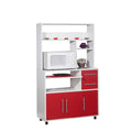 White / Red Microwave Cart R8998