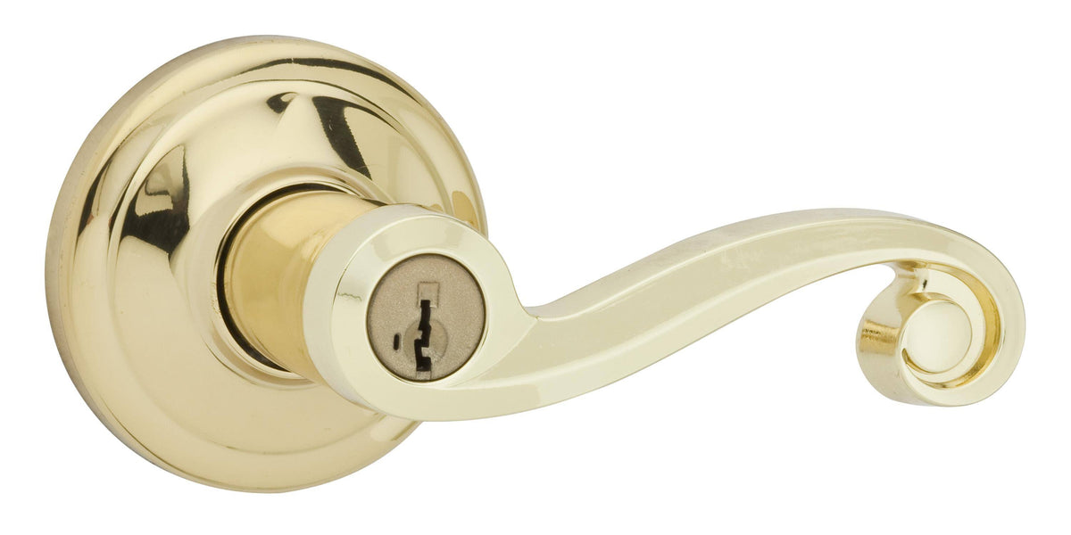 Polished Brass Keyed Entry Lever D49692