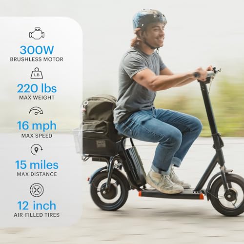Foldable Electric Scooter with 300W Motor, 12” Tires, 15 Mile Range R552643
