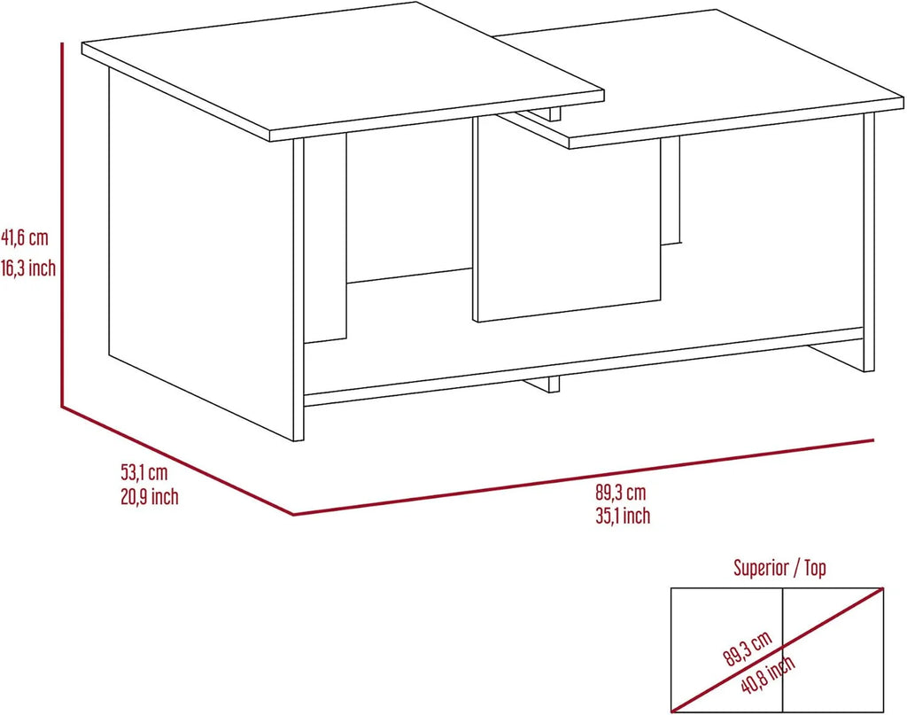 Espresso Coffee Table with Open Storage R147018