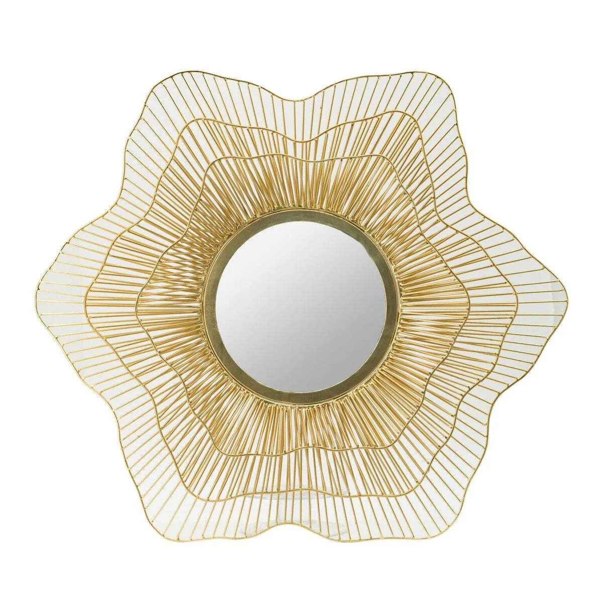 27" Brown Starburst Framed Wall Mirror U68136