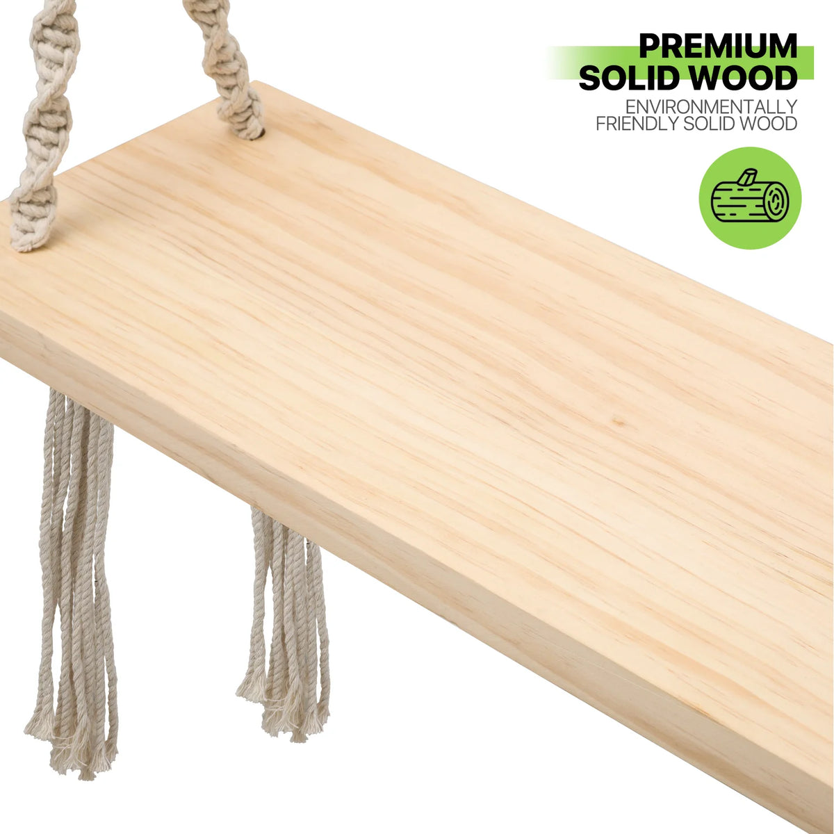 Pine Wood Swing with Metal Ring S8822