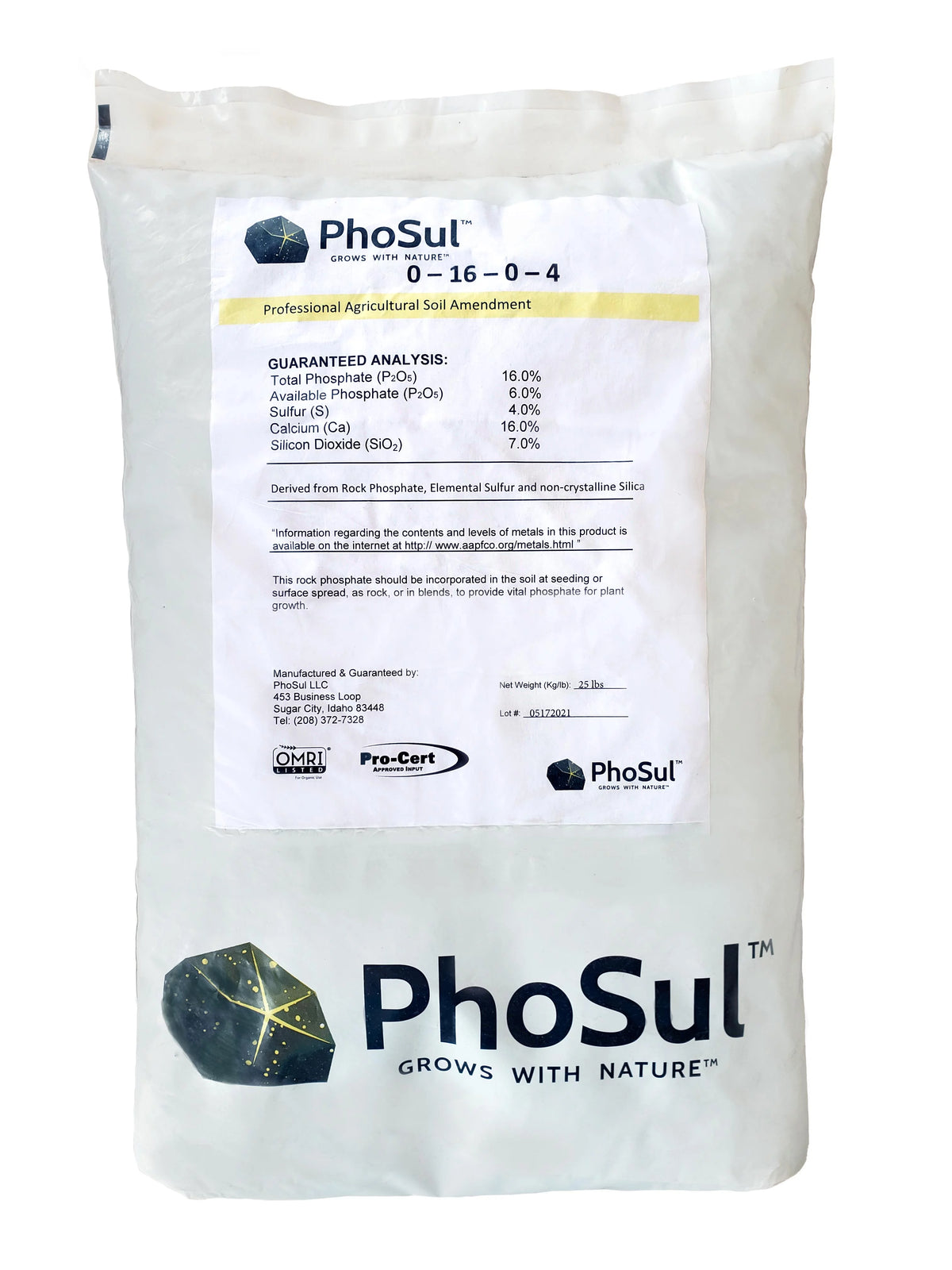 Granular Rock Phosphate with Added Sulphur 0-16-0 K900