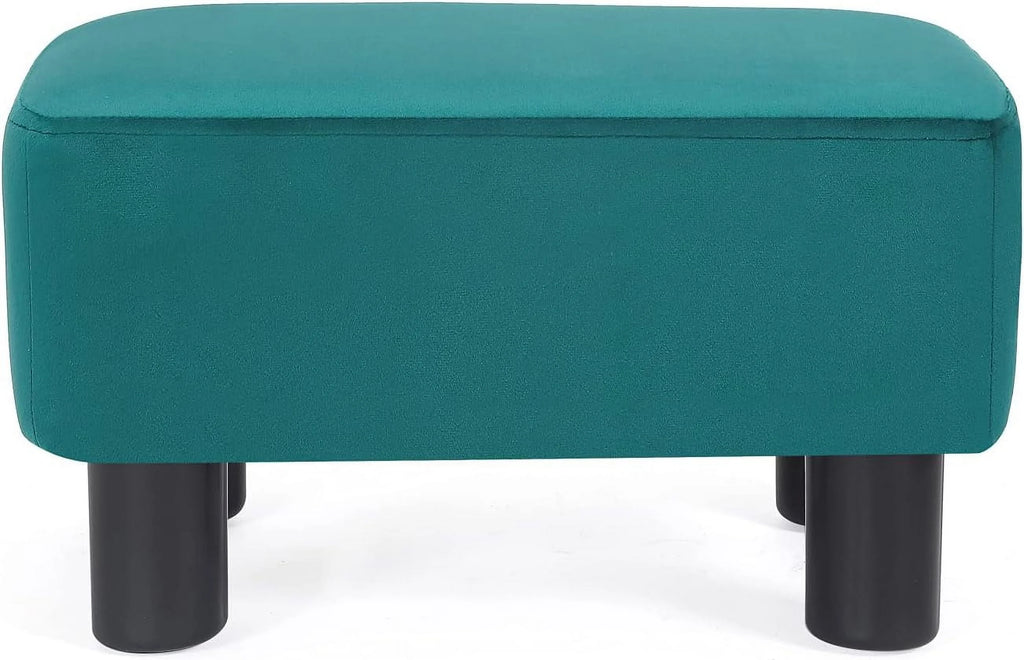 Blue Small Rectangular Fabric Ottoman F292