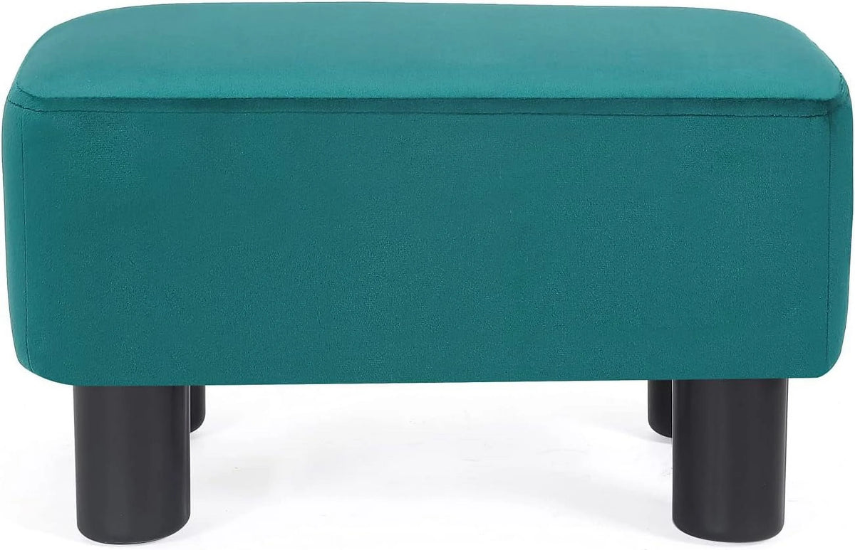 Blue Small Rectangular Fabric Ottoman F292