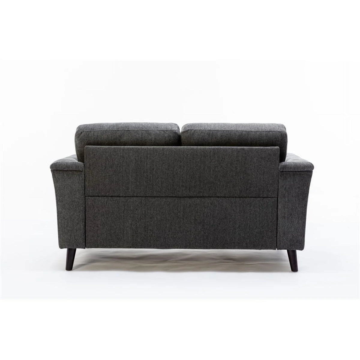 3-Piece Linen Fabric Sofa Set with Tufted Arms in Dark Gray V86396