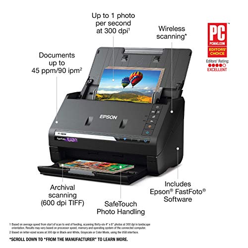 Black Wireless Photo and Document Scanning System F7624