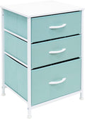 3 Drawer Fabric Nightstand with Steel Frame and Wood Top R7875
