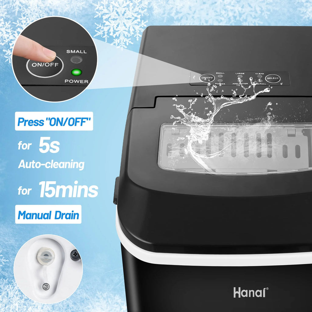 Countertop Ice Maker Machine 2 Ice Sizes 26.5 lbs 1.1L E121145