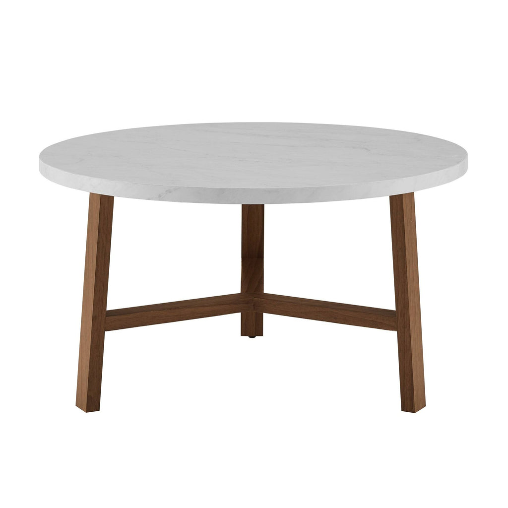Round Faux Marble Top Coffee Table F984