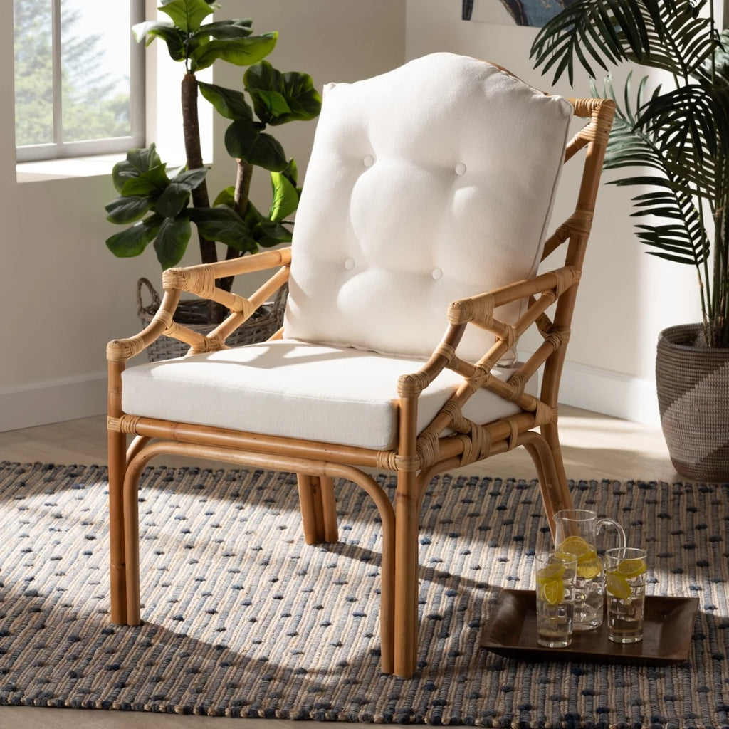 Natural Finished Rattan Armchair Y9942