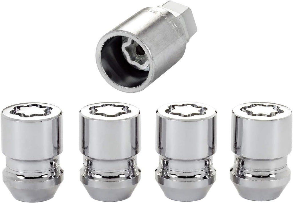 Chrome Cone Seat Wheel Locks (M12 x 1.25 Thread Size) - 4 Locks / 1 Key L228