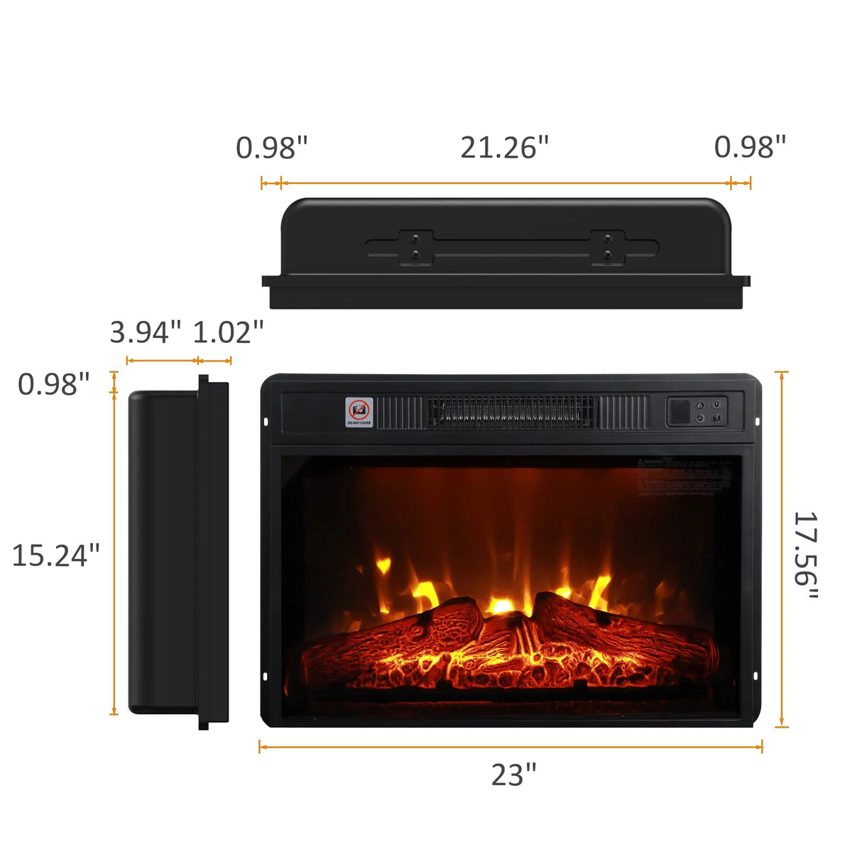 Gray Wash Farmhouse TV Stand with Electric Fireplace N886974