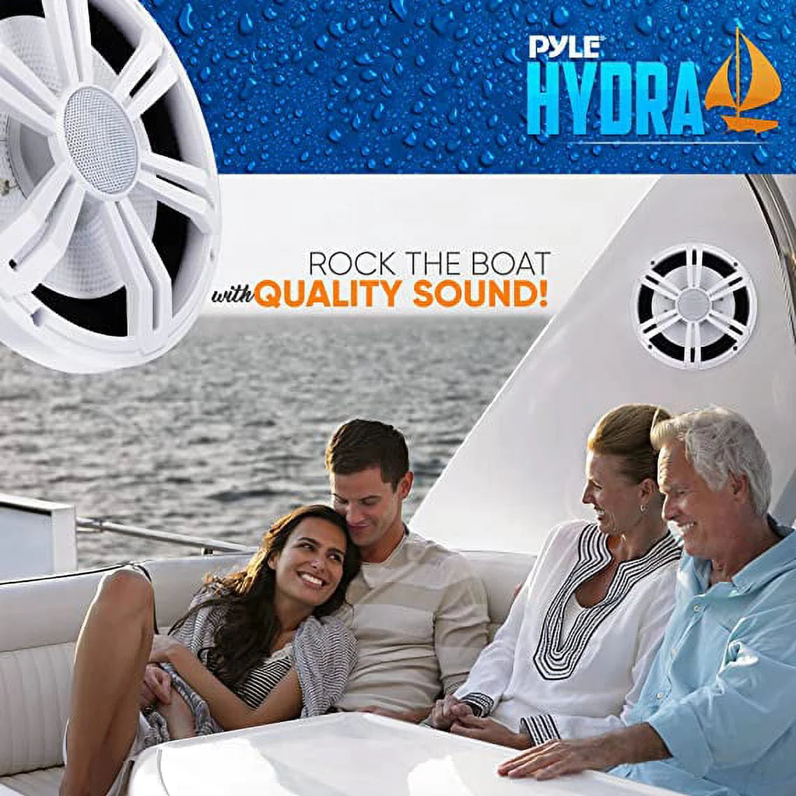 6.5” Slim Marine Subwoofer - 150W 4 Ohm Waterproof Component Speaker System (White) B246608